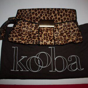 KOOBA Leather Calf Hair Clutch Handbag w/Dustbag NWOT $575